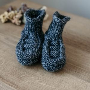 Handmade Knit Toddler Booties - Slavic Tapochki